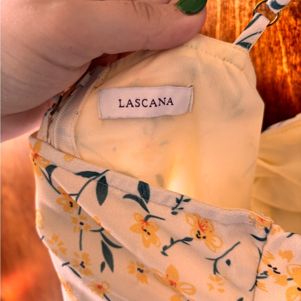 Lascana Floral Midi Dress in Cream and Yellow - Picture 6 of 8
